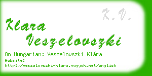 klara veszelovszki business card